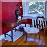F60. Kidney shaped desk. 30”h x 35”w x 20”d - $195 